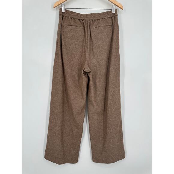 Faherty Dream Flannel Trouser Pants Cotton High Rise Pleated Wide Leg Camel Tan - Picture 6 of 11